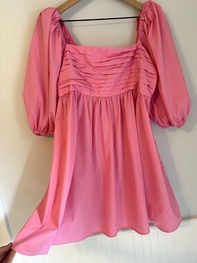 Abercrombie & Fitch Pink Puff-Sleeve Mini Dress